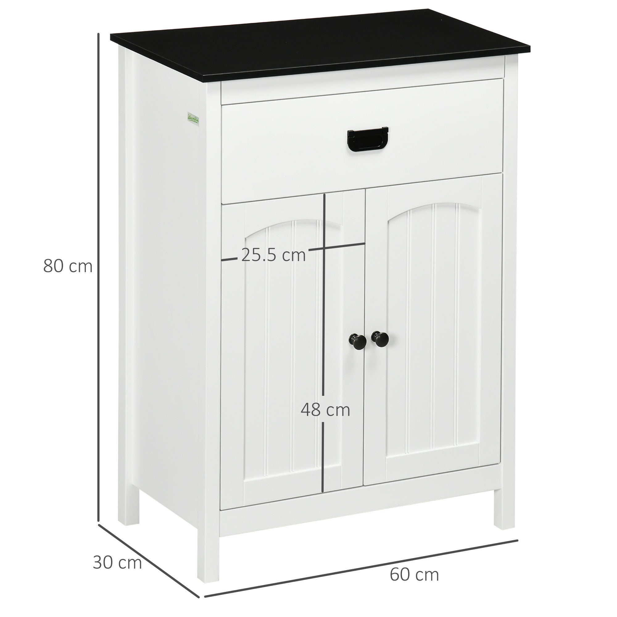 Kozy Bathroom Cabinet, Bathroom Storage Unit with Drawer, Double Door Cabinet, Adjustable Shelf for Living Room, White