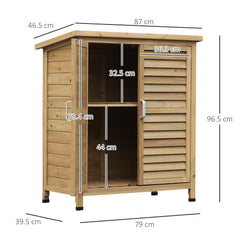 Outsunny Garden Storage Unit Solid Fir Wood Garage Organisation Sturdy Cabinet Outdoor