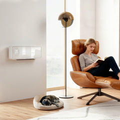 Kozy 2000W Ceramic Electric Heater with Fan, Adjustable Thermostat, Wall Mounted - White