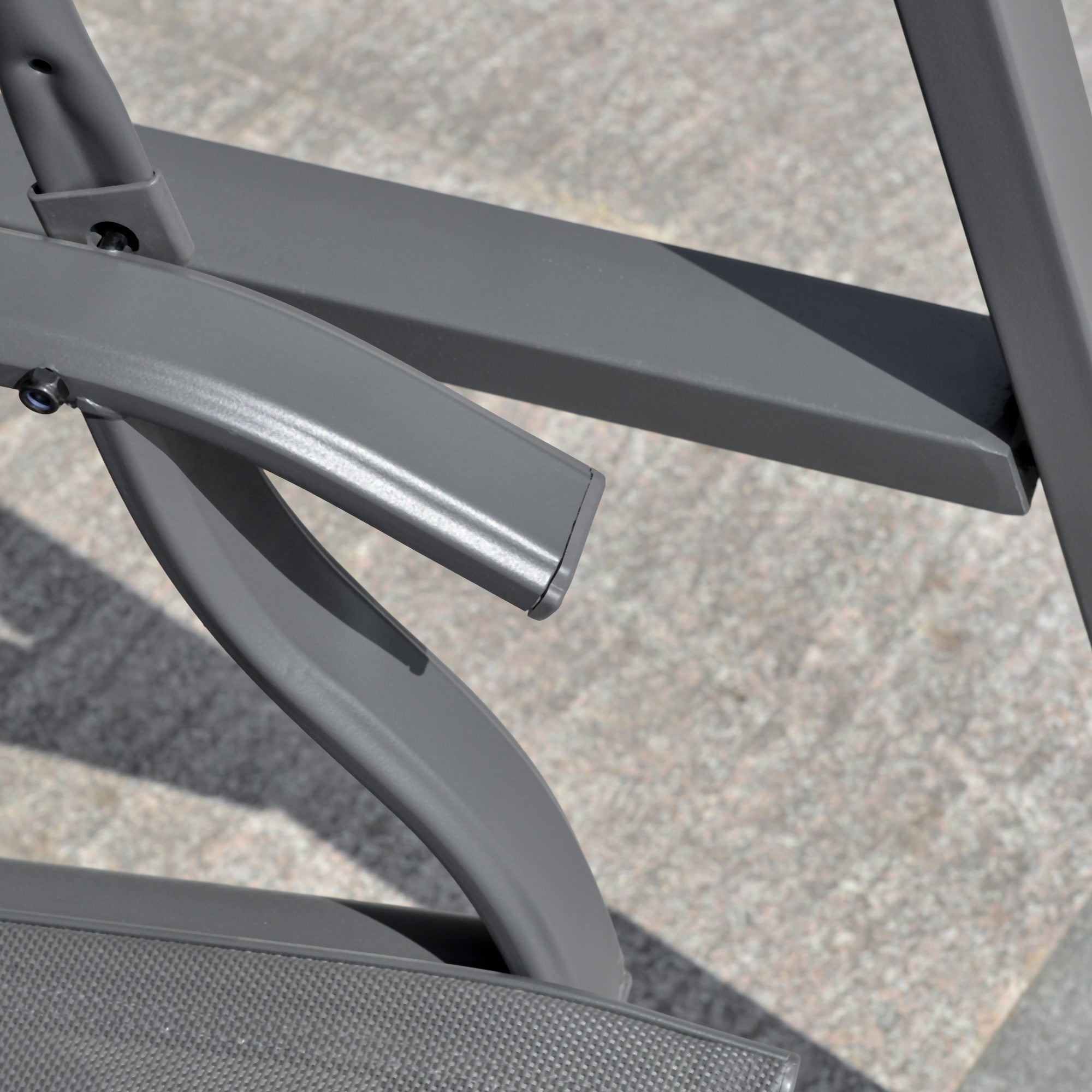 Kozy 2 Seater Garden Swing Seat Swing Chair, Outdoor Canopy Swing Bench with Adjustable Shade, Metal Frame and Texteline Seat, Dark Grey