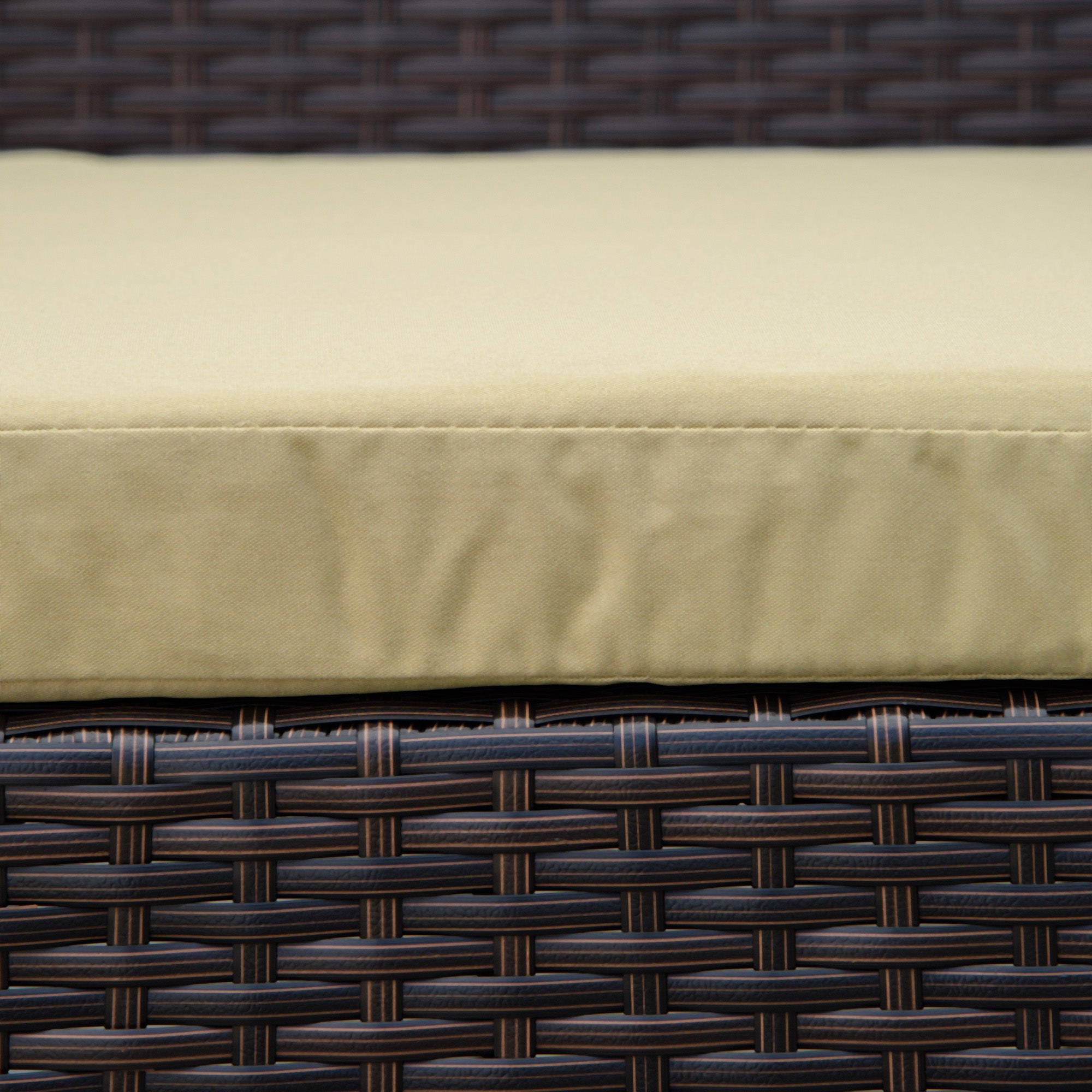 Kozy 3 pcs PE Rattan Wicker Garden Furniture Patio Bistro Set Weave Conservatory Sofa Coffee Table and Chairs Set Beige