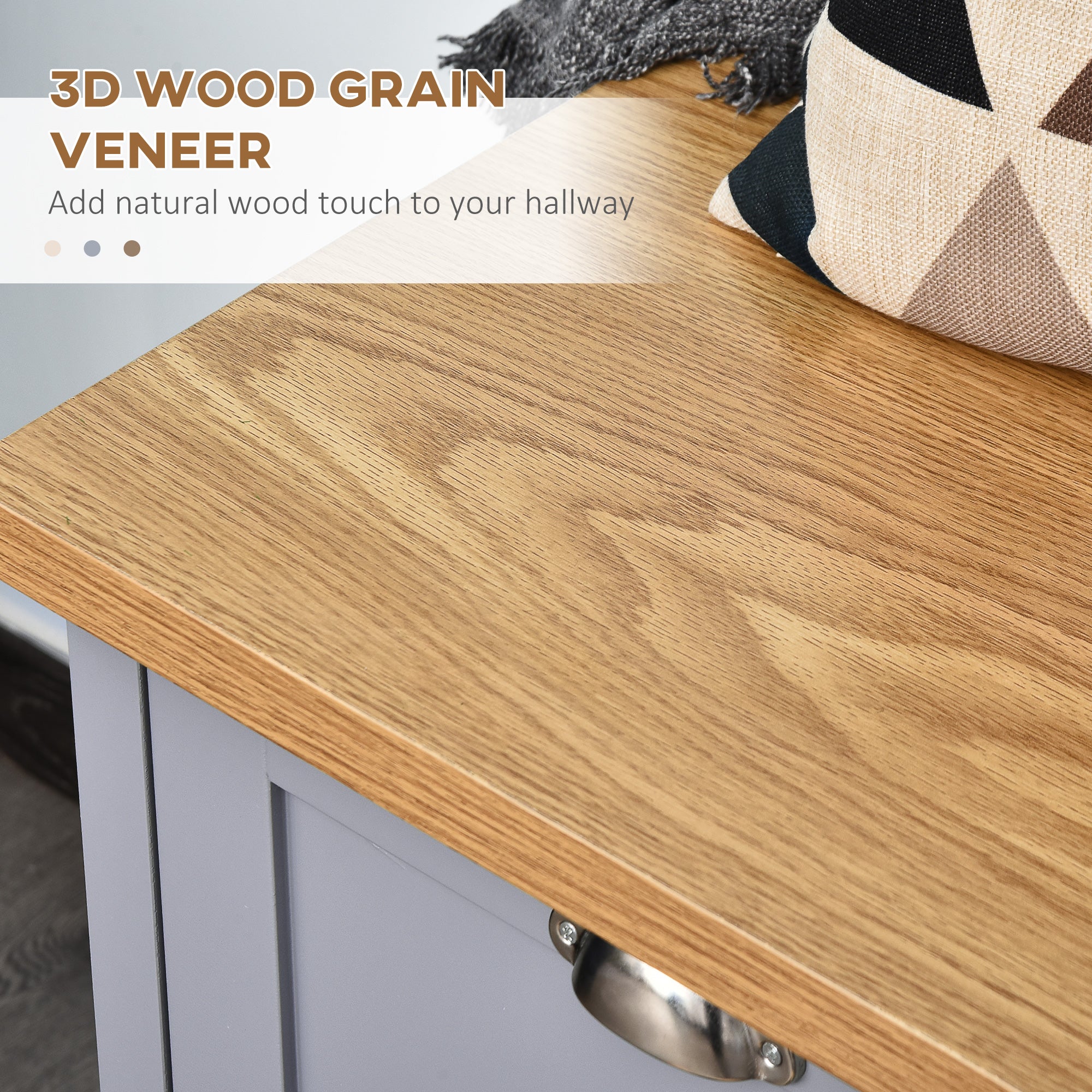 Kozy Shoe Cabinet, Modern Shoe Bench with 2 Doors for Hallway, Entryway, Grey