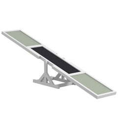PawHut Wooden Pet Seesaw for Big Dogs, Dog Agility Equipment with Anti-Slip Surface - White