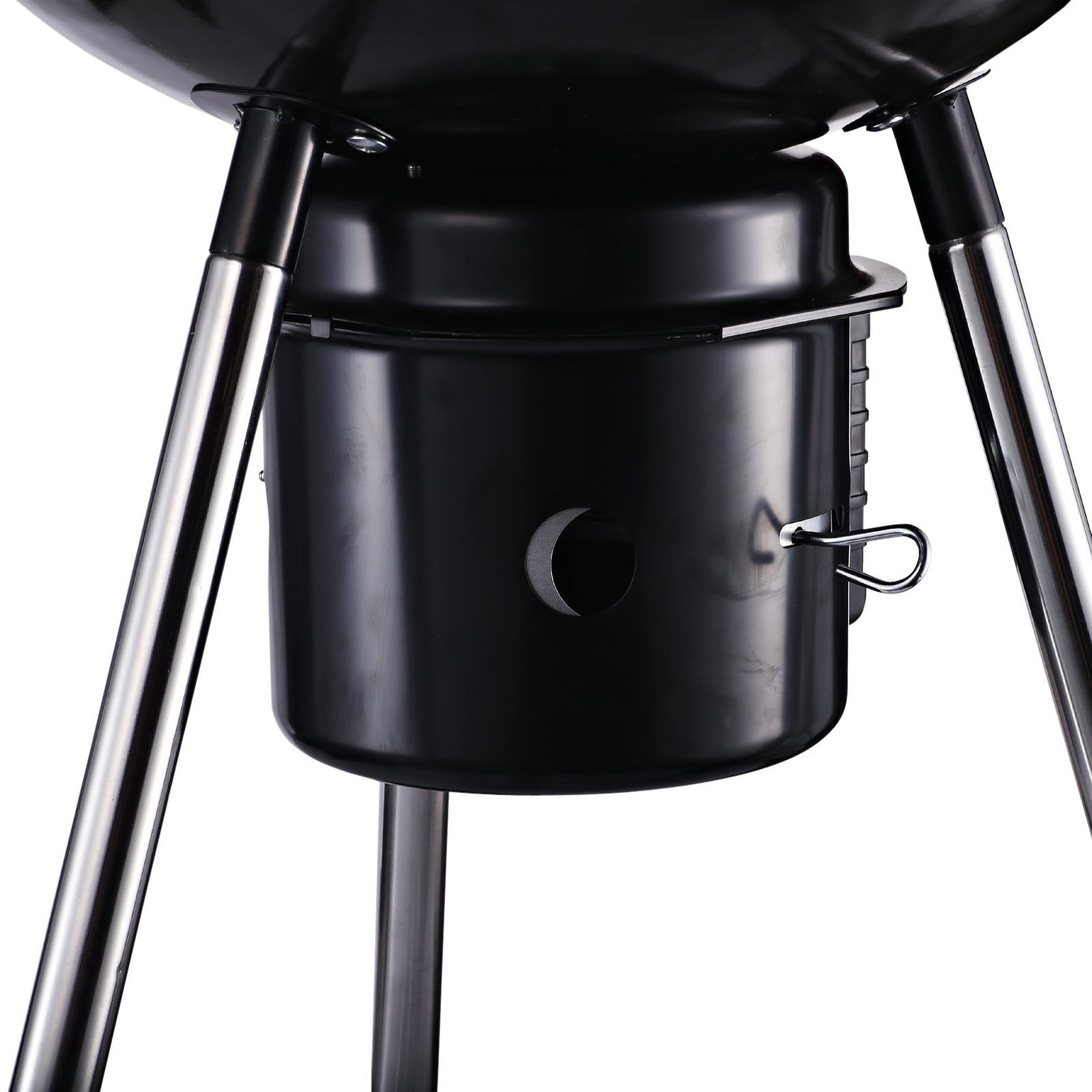 Outsunny Freestanding Charcoal Barbecue Grill Garden Portable BBQ Smoker w/ Wheels, Storage Shelves and On