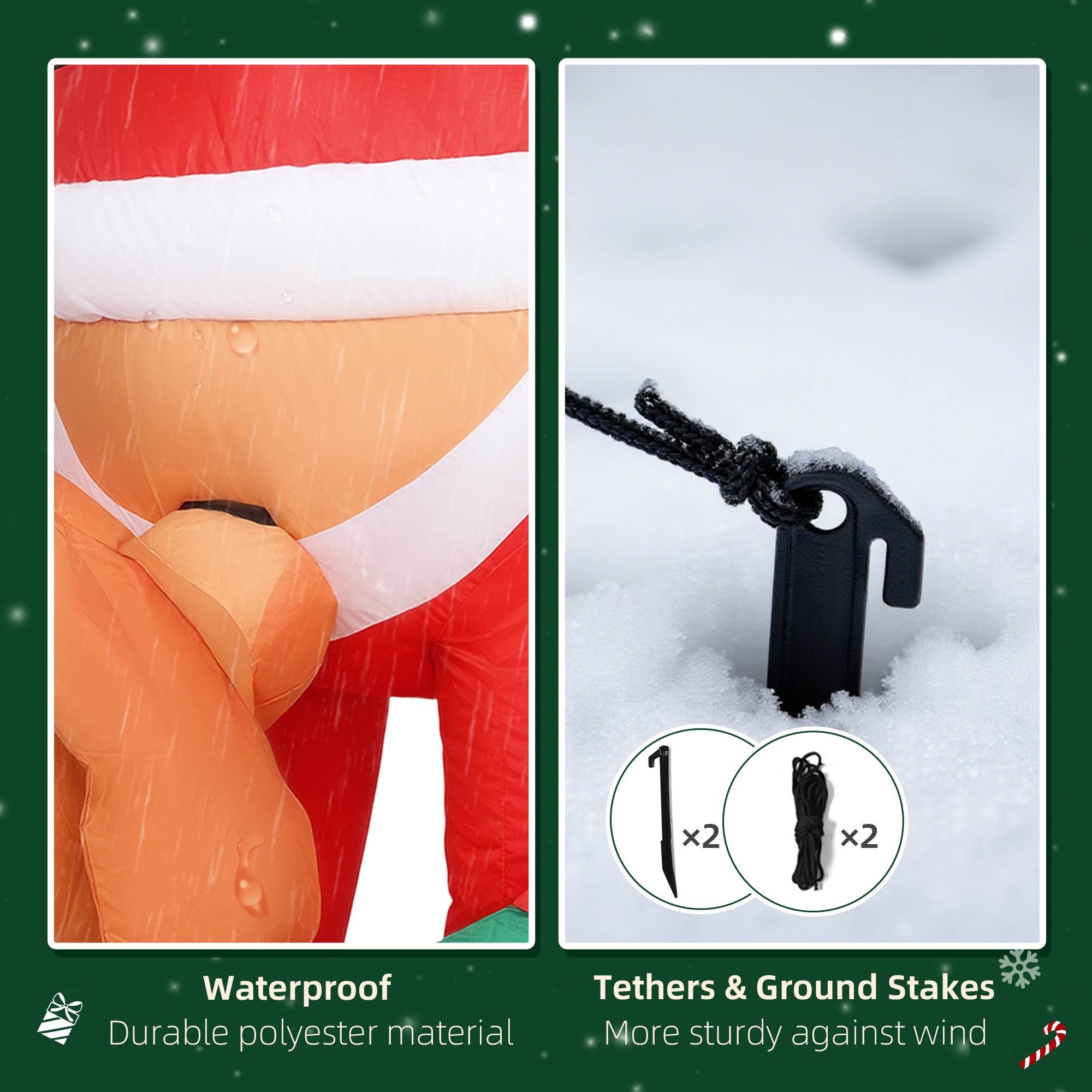 Kozy 7FT Hanging Christmas Inflatable Santa with Dog, Christmas Blow Up Decoration with Built-in LED Lights for Garden, Indoor Outdoor Home Decor