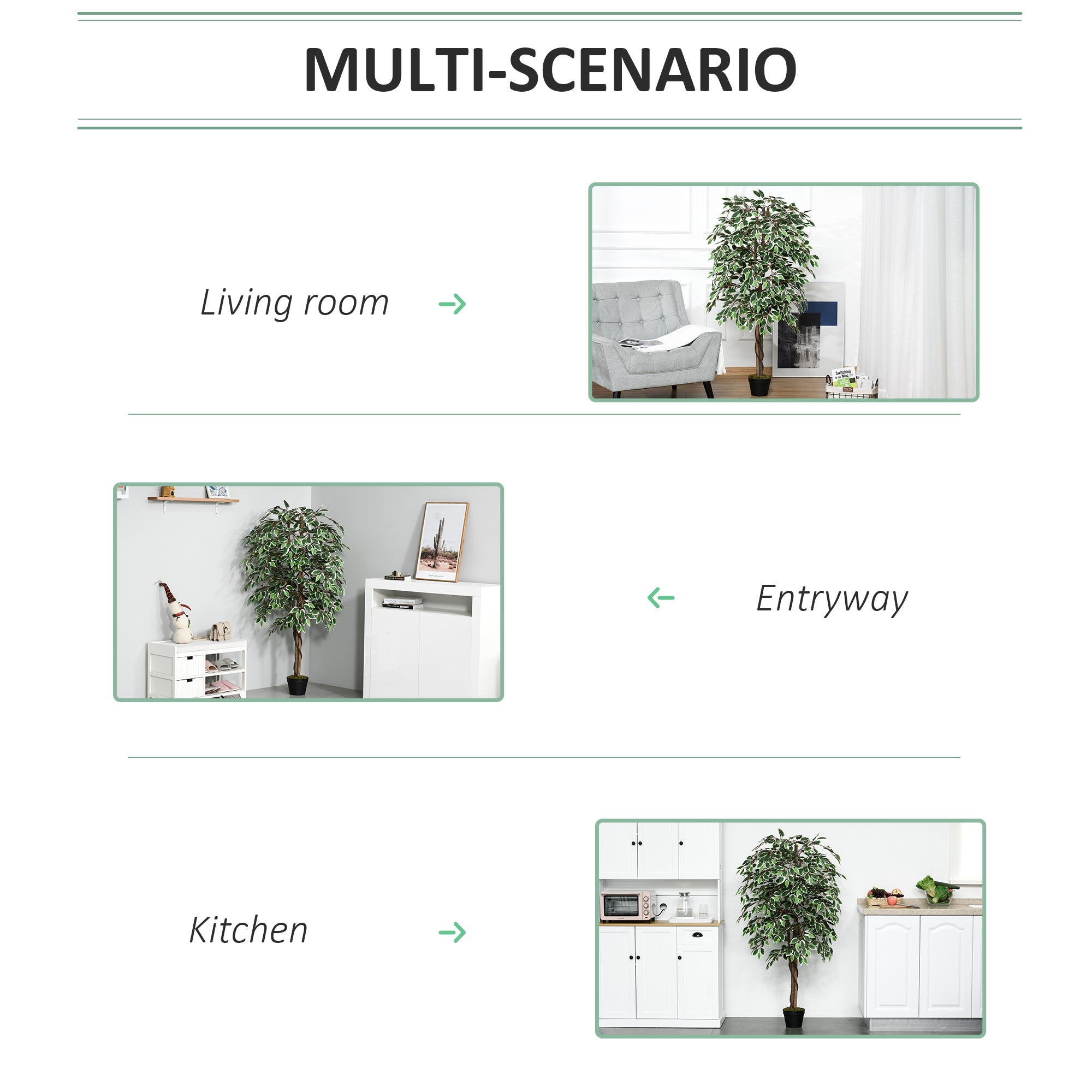 Kozy Set of 2 Artificial Plants White Rose Floral in Pot, Fake Plants for Home Indoor Decor, 90cm, Light Blue