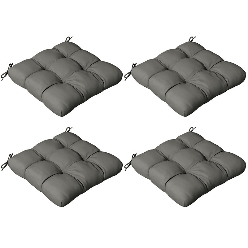 Outsunny Patio Chair Cushion Set: 4-Piece Tied Seat Pads for Indoor & Outdoor Seating, Charcoal Grey Comfort | Aosom UK