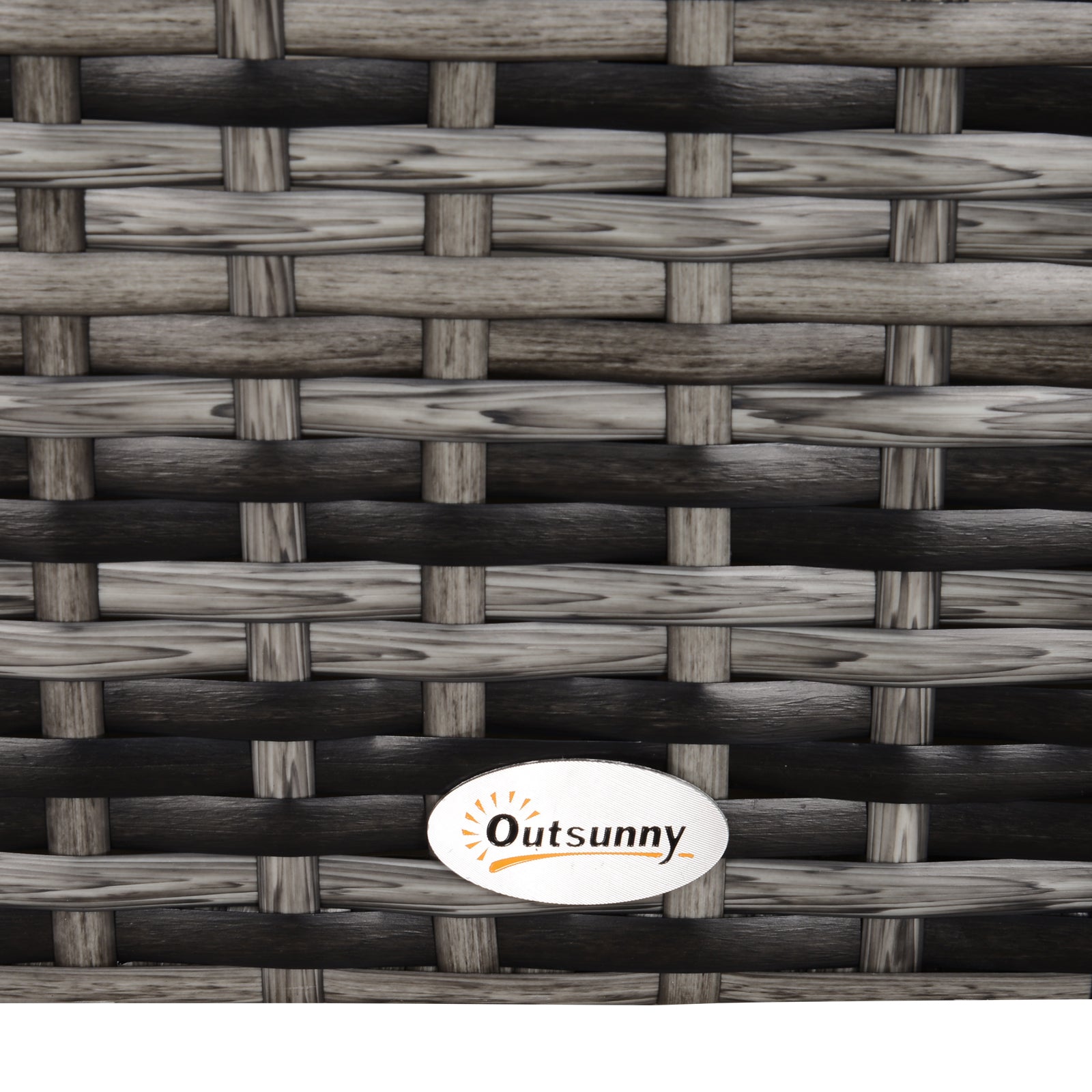 Kozy Square PE Rattan Garden Table, with Glass Table Top - Grey