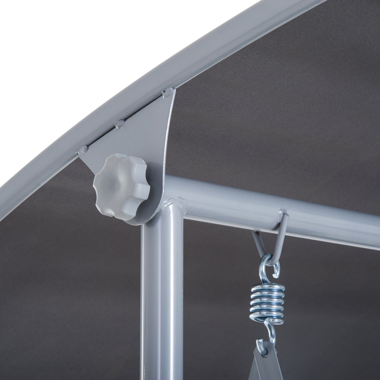 Kozy Steel Frame 2-Seater  Swing Chair w/ Table Grey