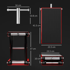 Kozy 500KG Motorcycle Lift Scissor Jack, Height Adjustable Motorbike Stand with Anti-Slip Wide Deck, Heavy Duty Steel Motorbike Repair Lift Hoist Stand for Home Garage, Red