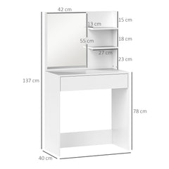 Kozy - Dressing Table with Mirror and Storage - White