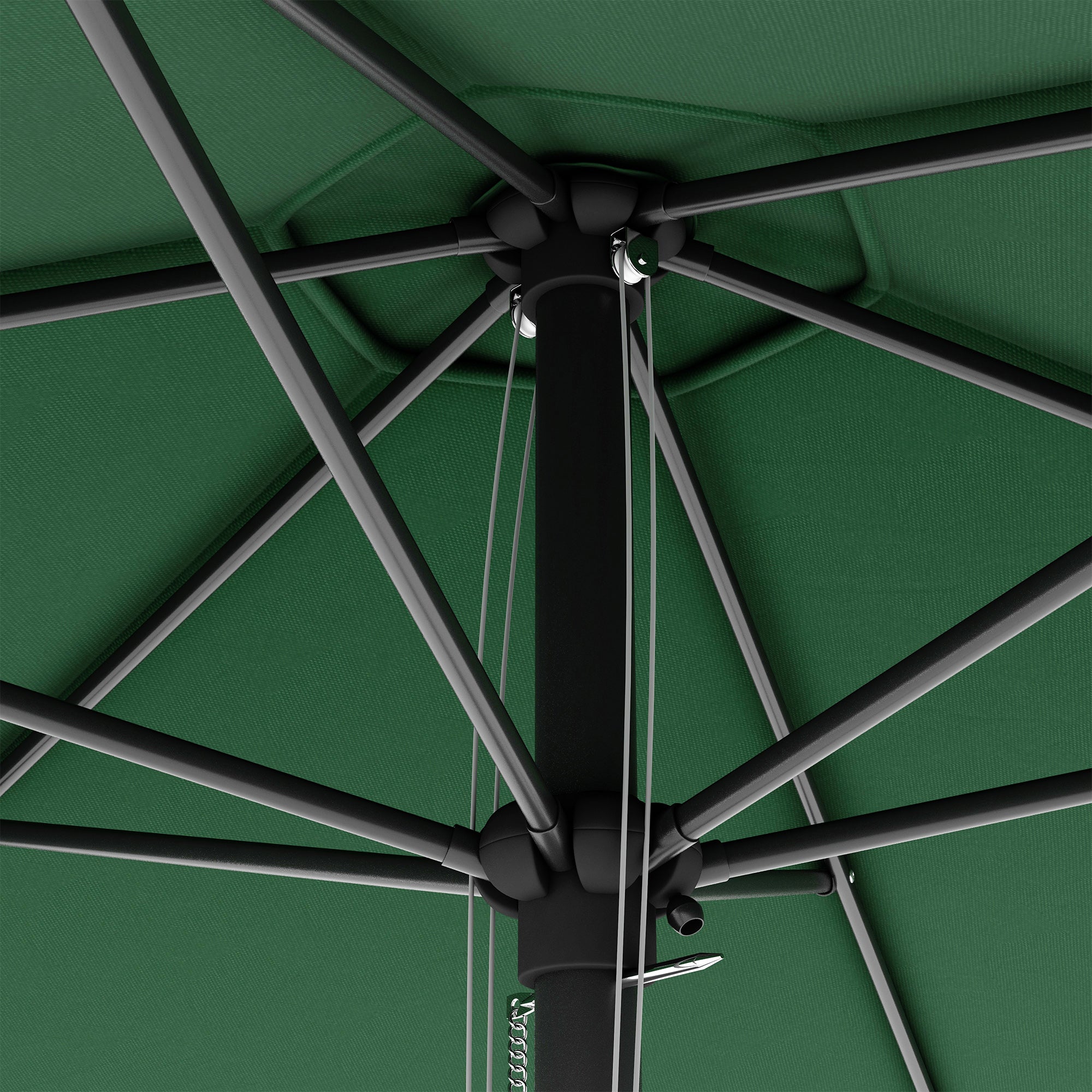 Kozy 2.8m Garden Parasol Umbrella, Round Outdoor Market Table Umbrella Sun Shade Canopy, Green
