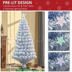 HOMCOM Artificial Fibre Optic Christmas Tree Seasonal Decoration w/ 20 LED Lights Pre