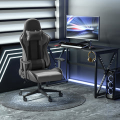 Vinsetto High Back Racing Gaming Chair Reclining 360° Swivel Rocking Height Adjustable with Pillow and Build