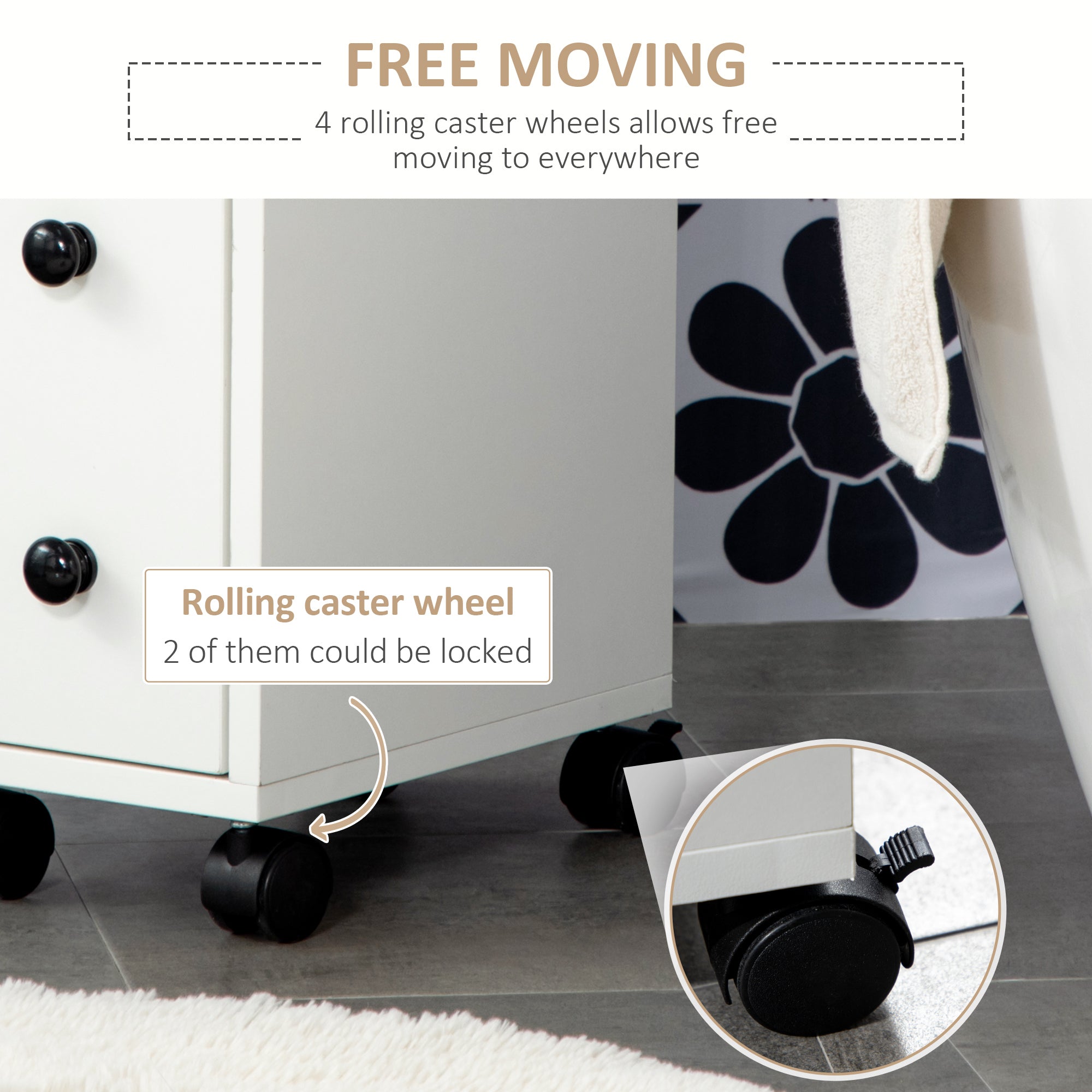 Kozy Slimline Bathroom Storage Cabinet - White