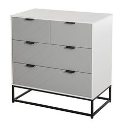 Kozy Chest of Drawers with Metal Handles Freestanding Dresser for Bedroom, Living Room
