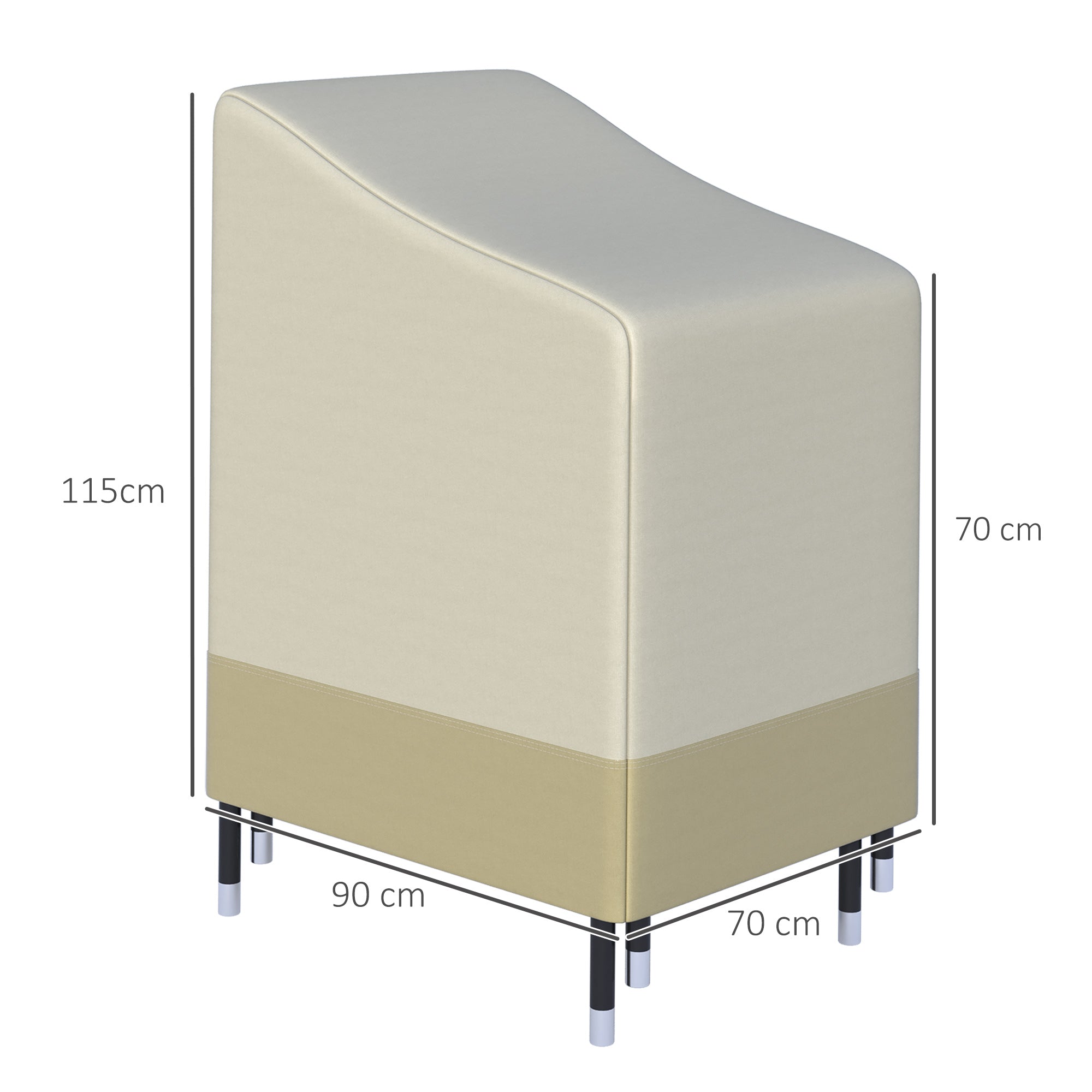 Kozy 600D Oxford Cloth Waterproof Furniture Cover Wicker Chairs Garden Patio Rattan Seat Outdoor Protector L70*W90*H115cm