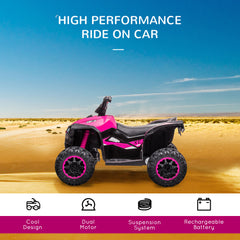 Kozy 12V Ride-On Quad Bike w/ Music, Horn, for Ages 3-5 Years - Pink