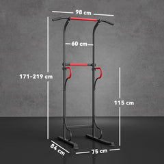 Kozy Steel Multi-Use Exercise Power Tower Pull Up Station Adjustable Height W/ Grips