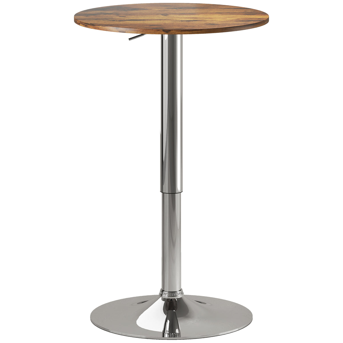 Kozy Round Bar Table, 360 Degree Swivel Counter Pub Table with Adjustable Height, for Kitchen, Cafe, Rustic Brown