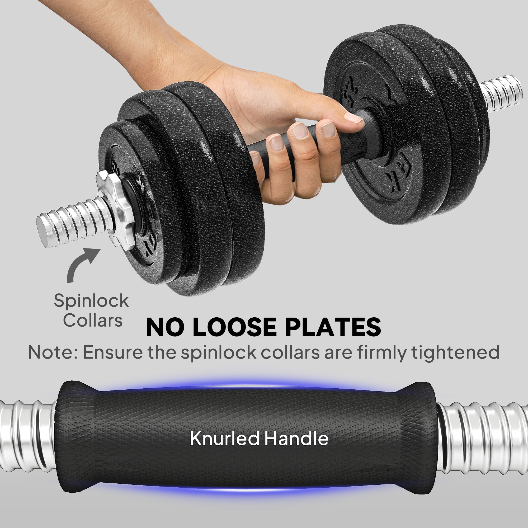 Kozy 2-in-1 Adjustable Dumbbells Set, 30kg Weights Dumbbells Set with Non-Slip Grip for Strength Training, Weight Lifting, Bodybuilding, Home Gym Workout Equipment for Men & Women