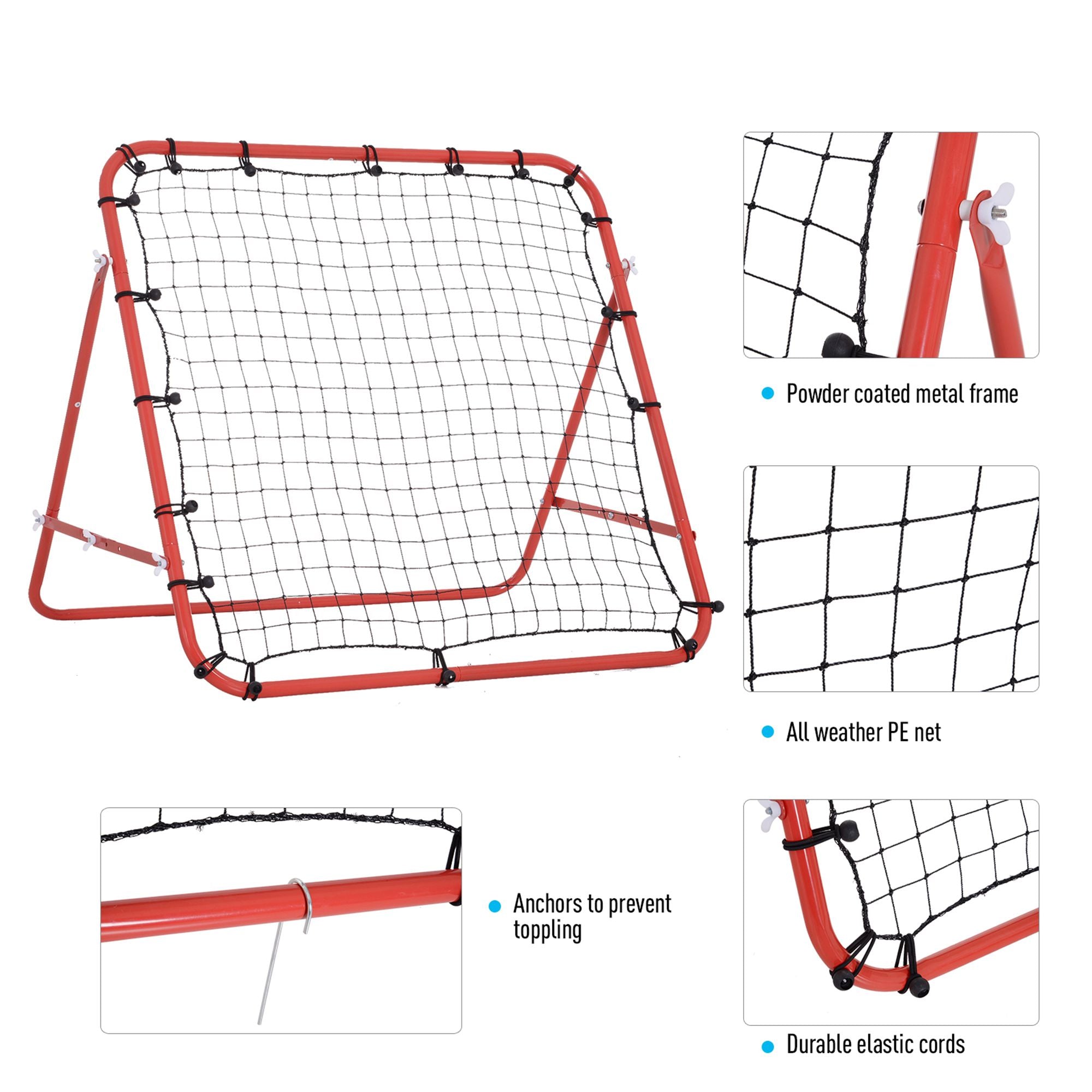 HOMCOM Rebounder Net W/PE Mesh Metal Tube, 96W x 80D x 96Hcm