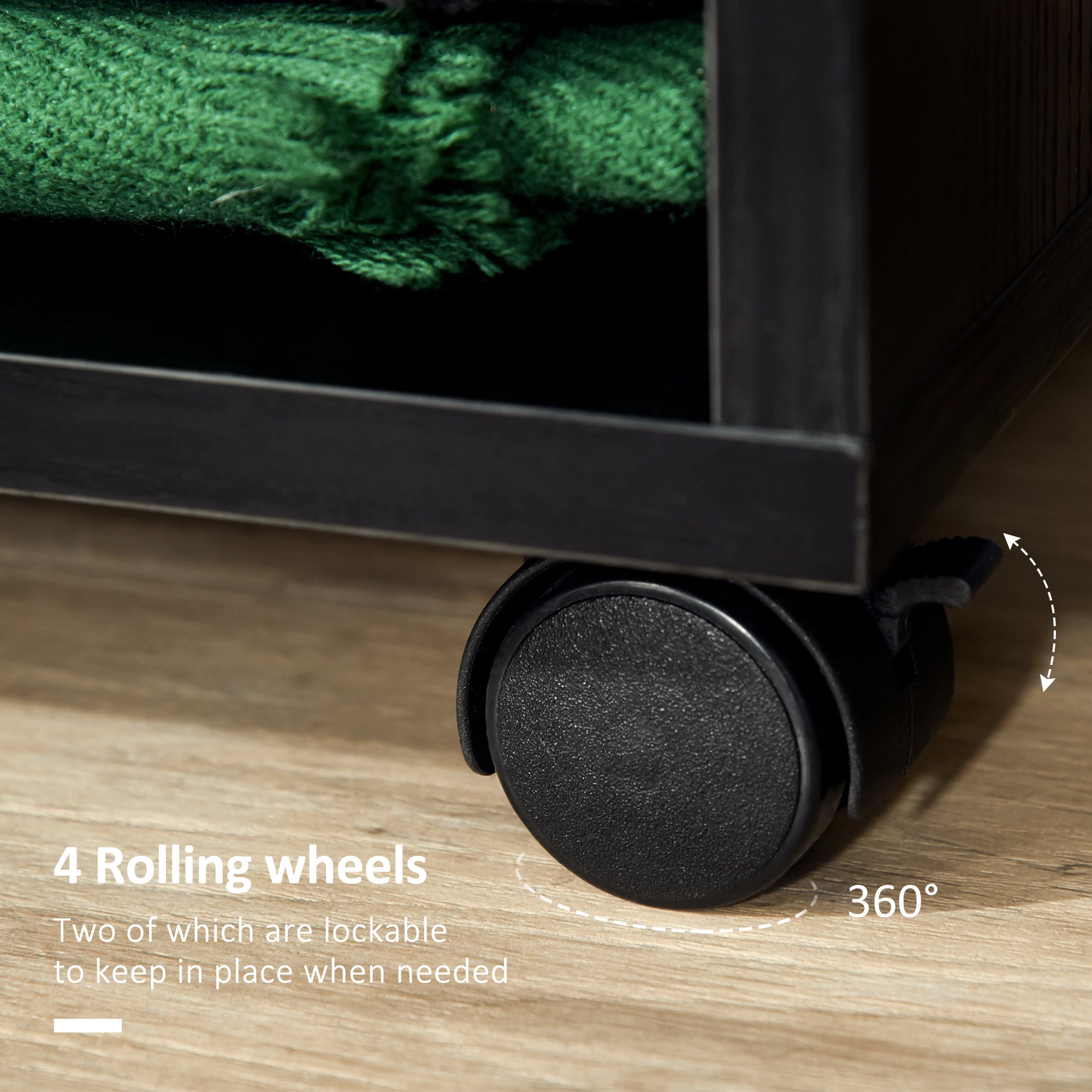 Kozy Open Wardrobe on Wheels, Bedroom Wardrobe with Clothes Hanging Rail, 2 Storage Shelves, Mobile Garment Rack for Cloakroom, Hallway, Black