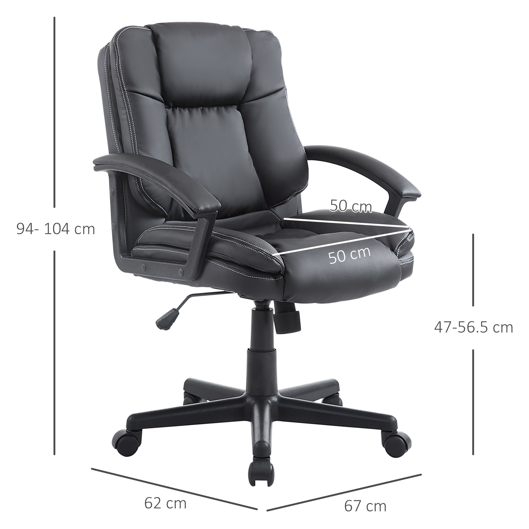 HOMCOM Executive Swivel Office Chair, Mid