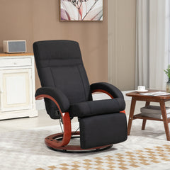 Kozy - 135° Manual Reclining Swivel Chair, with Footrest - Black