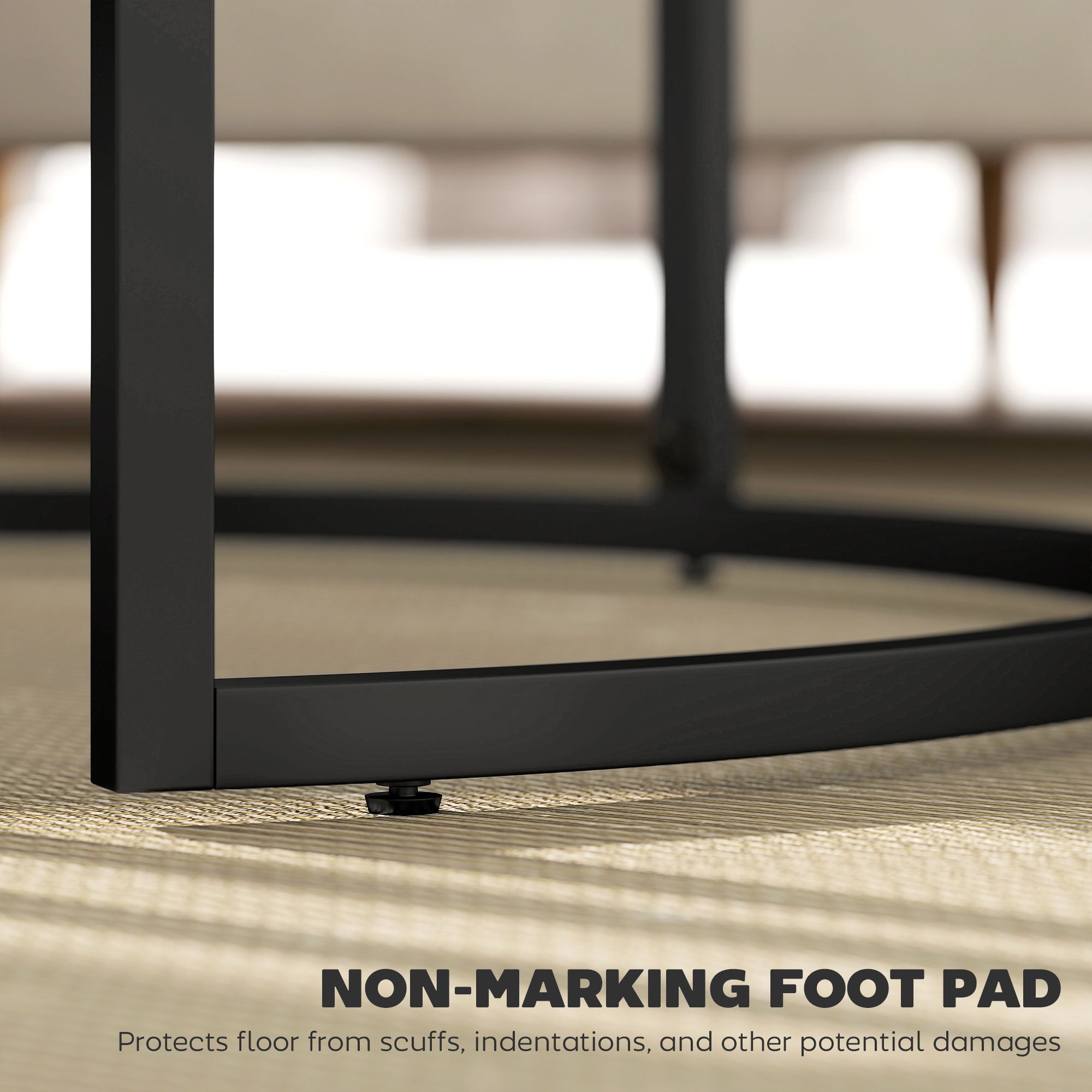 Kozy Set of Two Marble-Effect Stacking Tables - Wood Grey