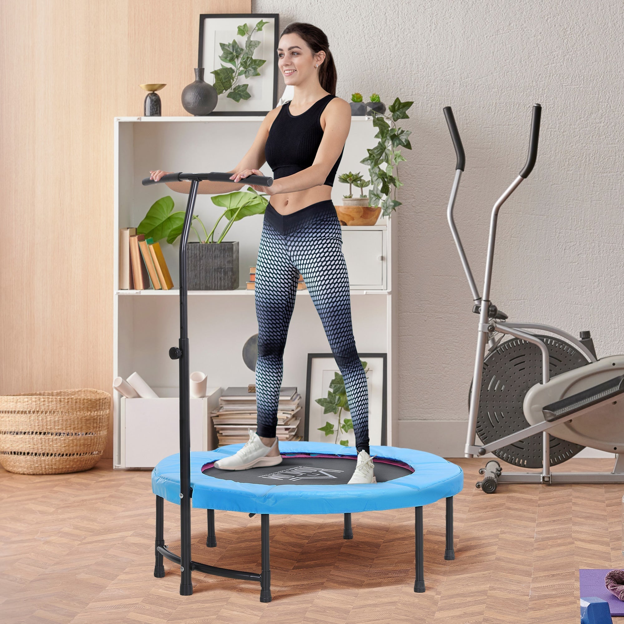 HOMCOM Trampoline Rebounder Adjustable Jumper, 40"-Blue | Aosom UK