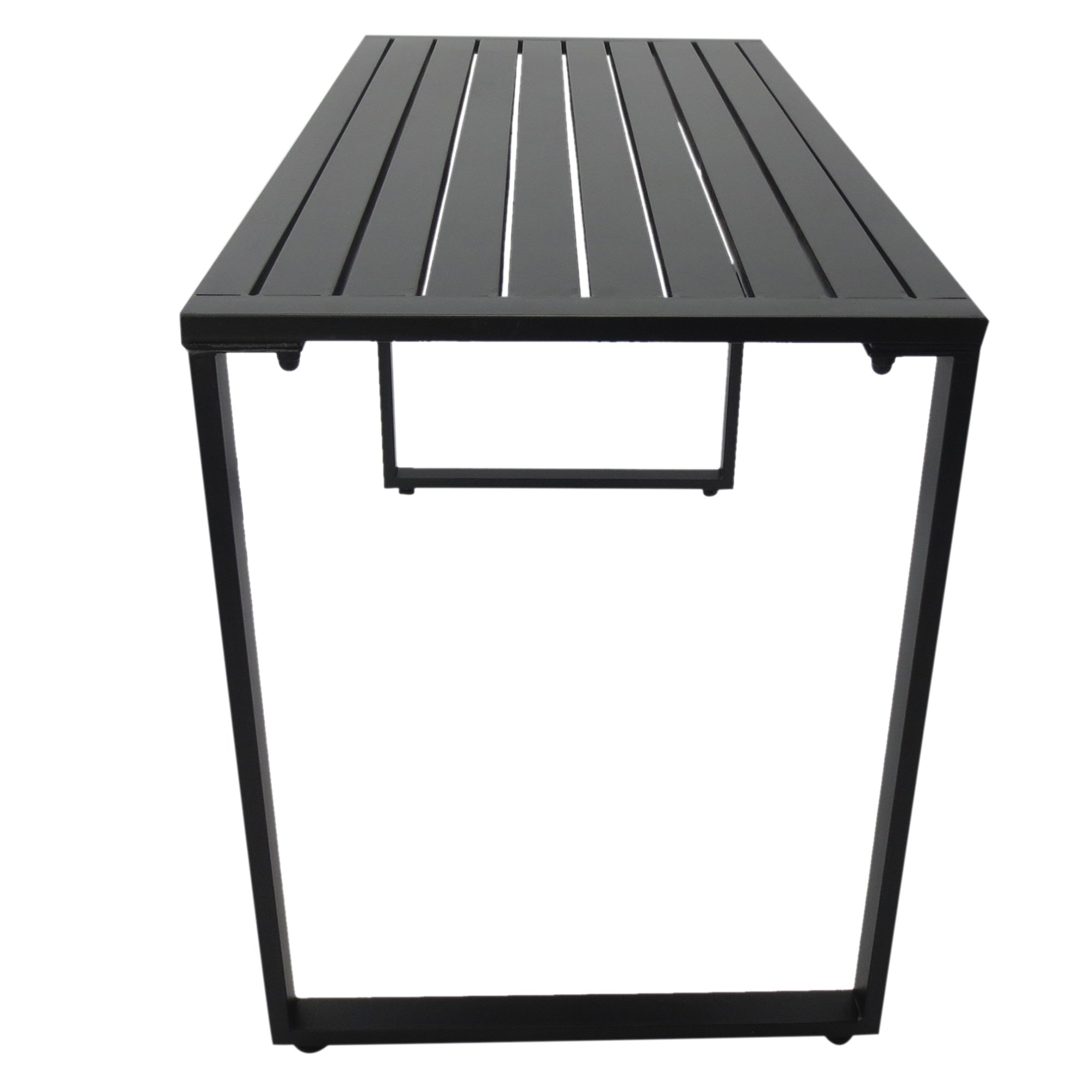 Outsunny 3Pcs Outdoor Dining Set Metal Beer Table Bench Patio Garden Yard Black