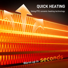 Kozy - 2000W Ceramic Electric Heater with Fan, Timer, Oscillation - Black