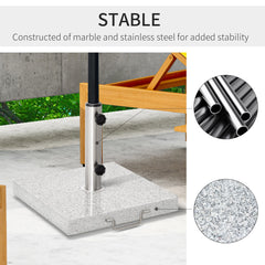 Outsunny Marble Umbrella Base: 28kg Durable Parasol Holder for Patio Furniture, Outdoor Sunshade Support | Aosom UK