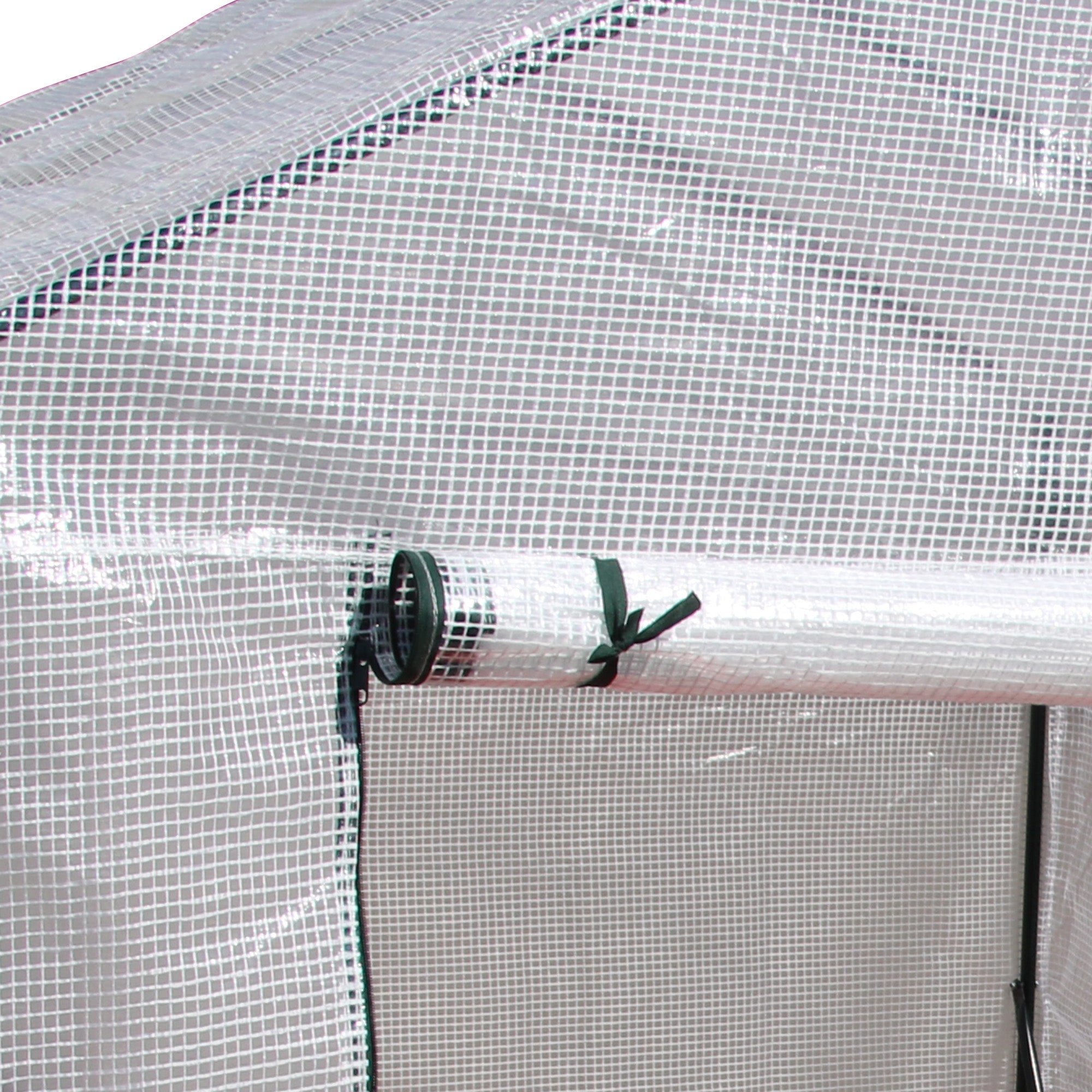 Kozy Walk In Greenhouse with 2 Tier Shelf, Portable Gardening Plant Grow House Tomato Greenhouse with Roll up Zip Panel Door, Reinforced PE Cover, 143 x 143 x 195cm, Green