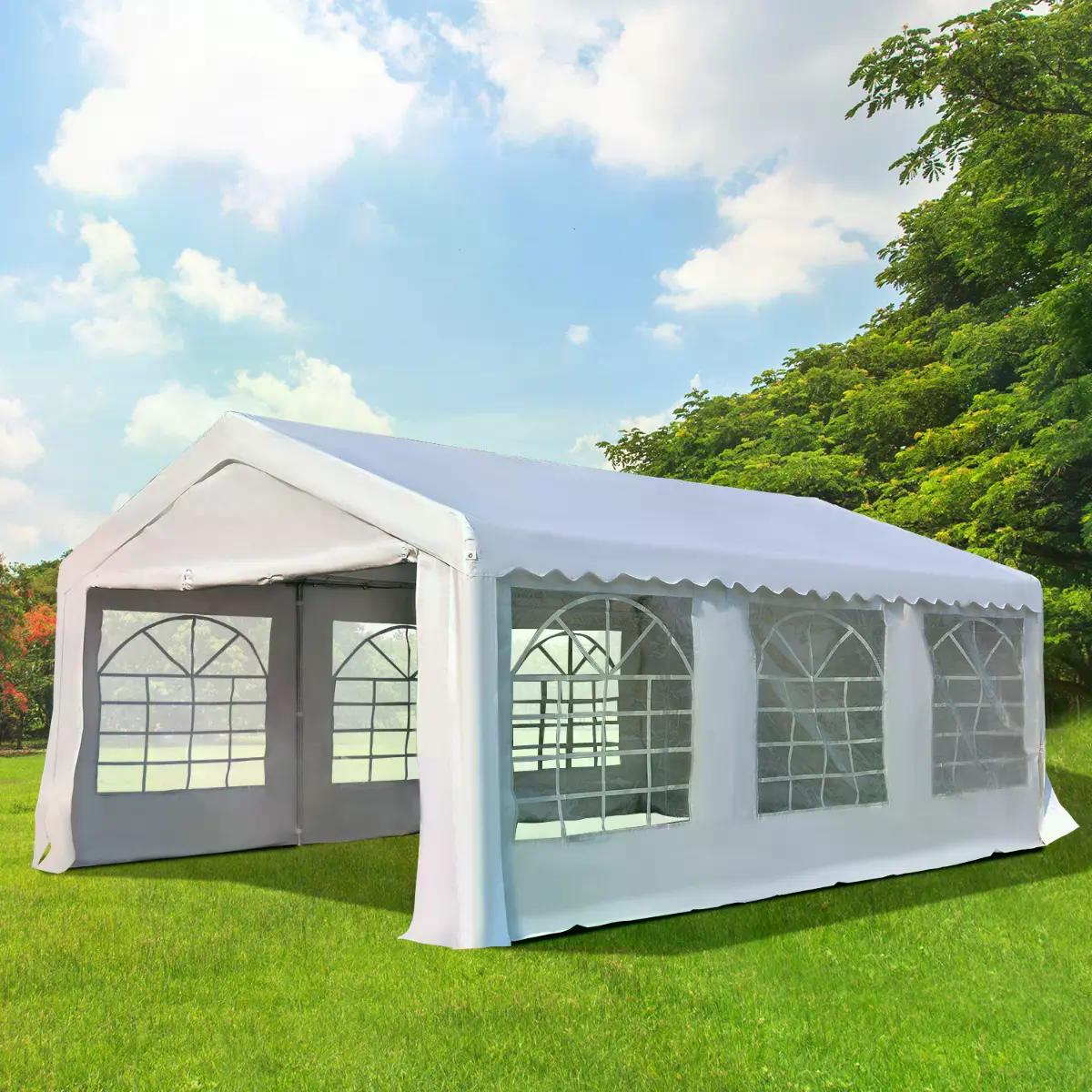 Outsunny 6m x 4 mParty Tents Portable Carport Shelter w/ Removable Sidewalls & Doors Party Tent Shelter Car Canopy