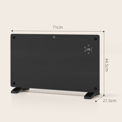 Kozy - Electric Heater Wifi Smart App, 1500W Glass Panel Heater Radiator, Freestanding or Wall Mounted Convector Space Heater with LED Display, 24Hr 7 Day Timer, Adjustable Thermostat, Remote Control