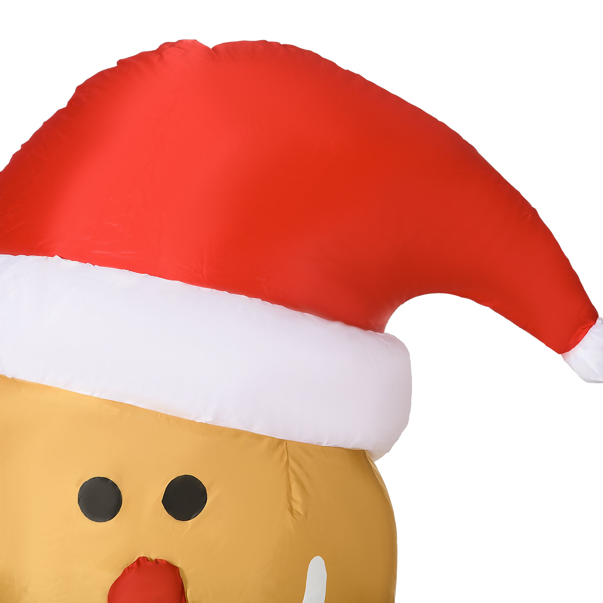 Kozy 6ft Christmas Inflatable Gingerbread Man & Santa Hat Safe Outdoor Decoration w/ Accessories