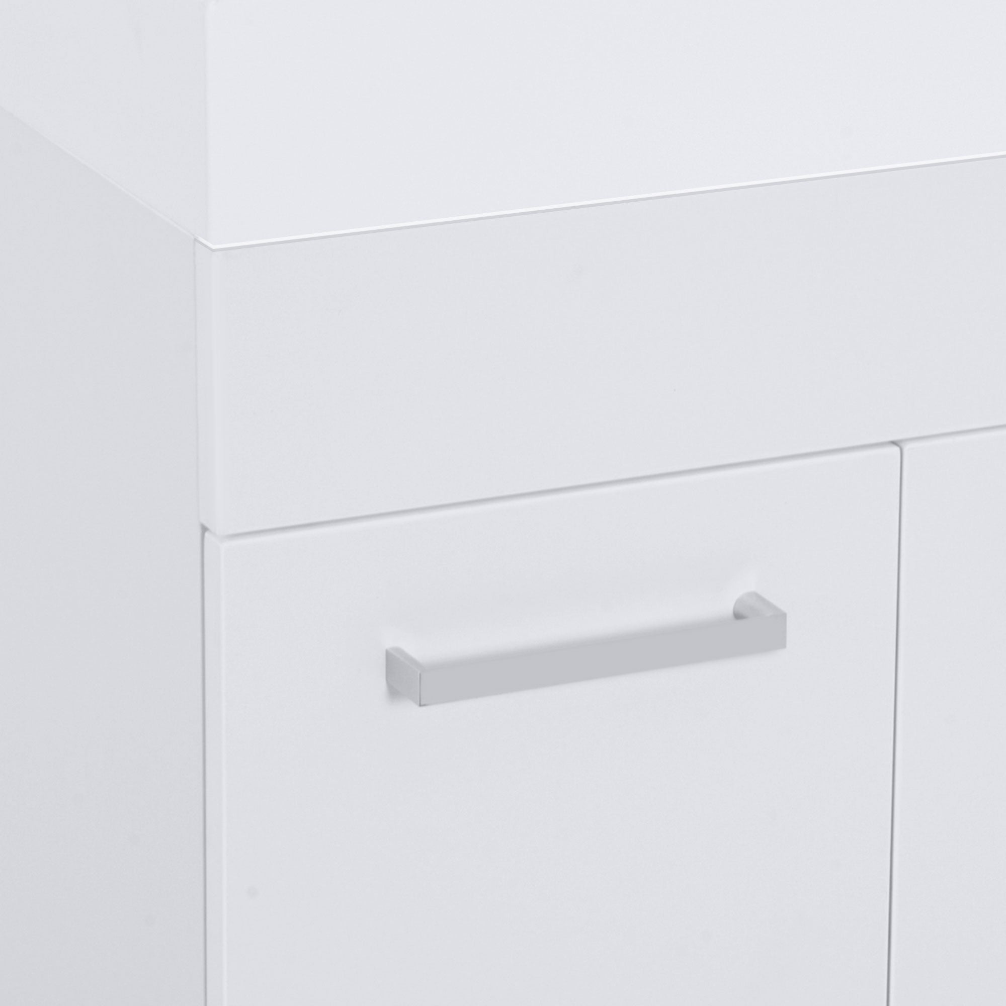 Kleankin Freestanding Vanity Unit, 500mm Under Sink Bathroom Cabinet with Ceramic Basin and Storage, Home Furniture, White