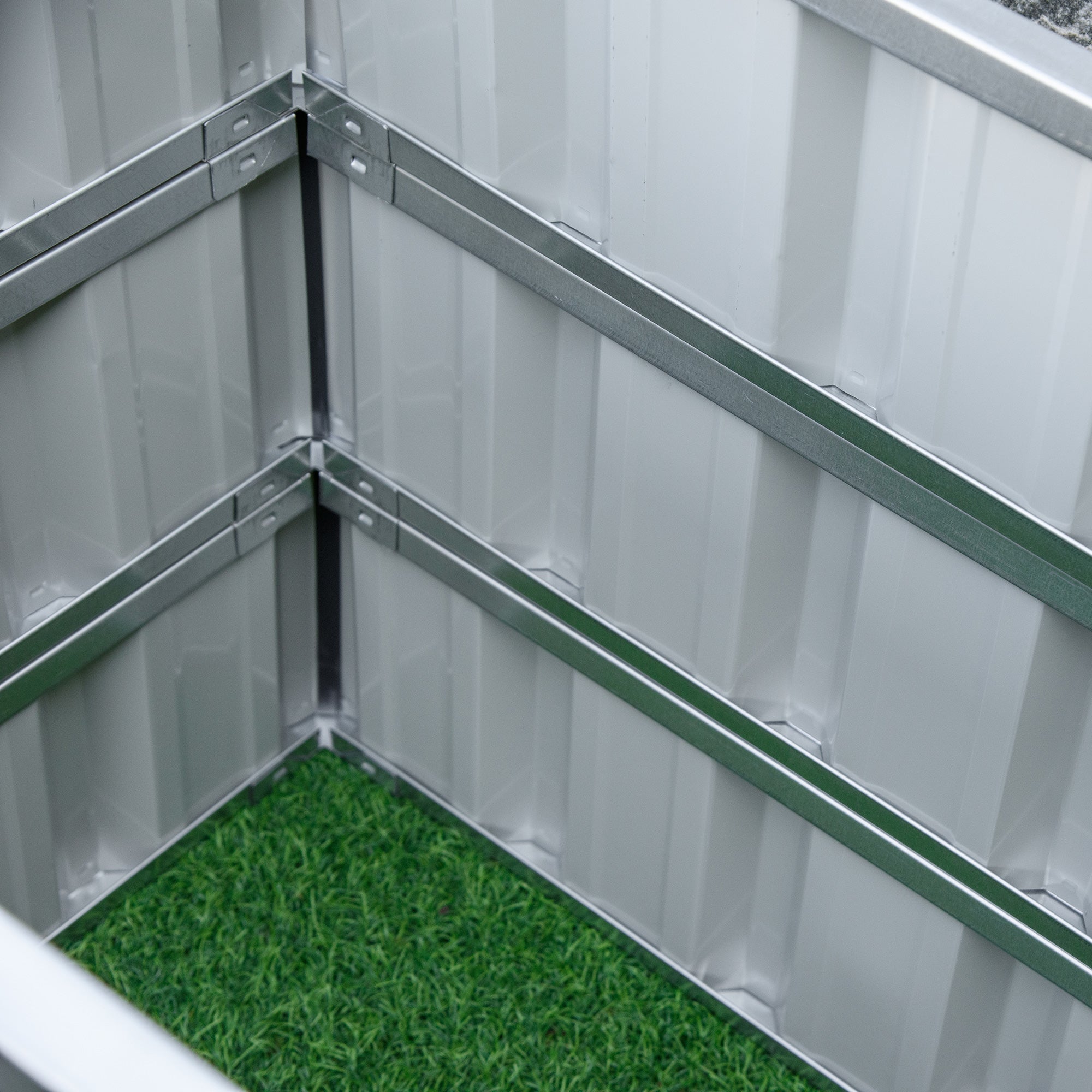 Kozy 3 Tier Raised Garden Bed, Metal Elevated Planer Box Kit Flower Pot w/ A Pairs of Glove for Garden, Patio to Grow Vegetables, Herbs, Flowers, 118 x 118 x 62 cm, Grey