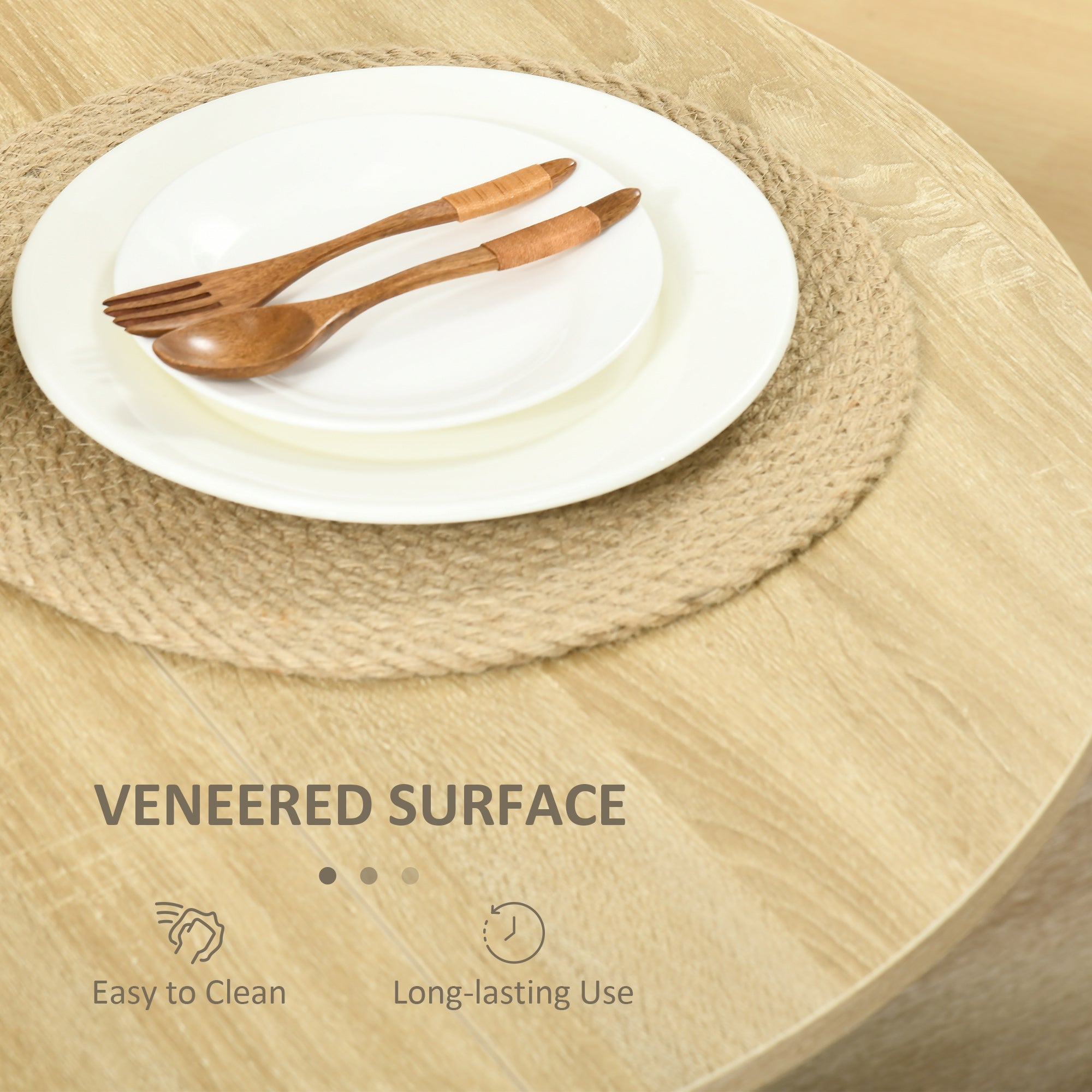 Kozy Space-saving Drop Leaf Table, Folding Dining Table for Small Space, Kitchen, Dining Room, Oak