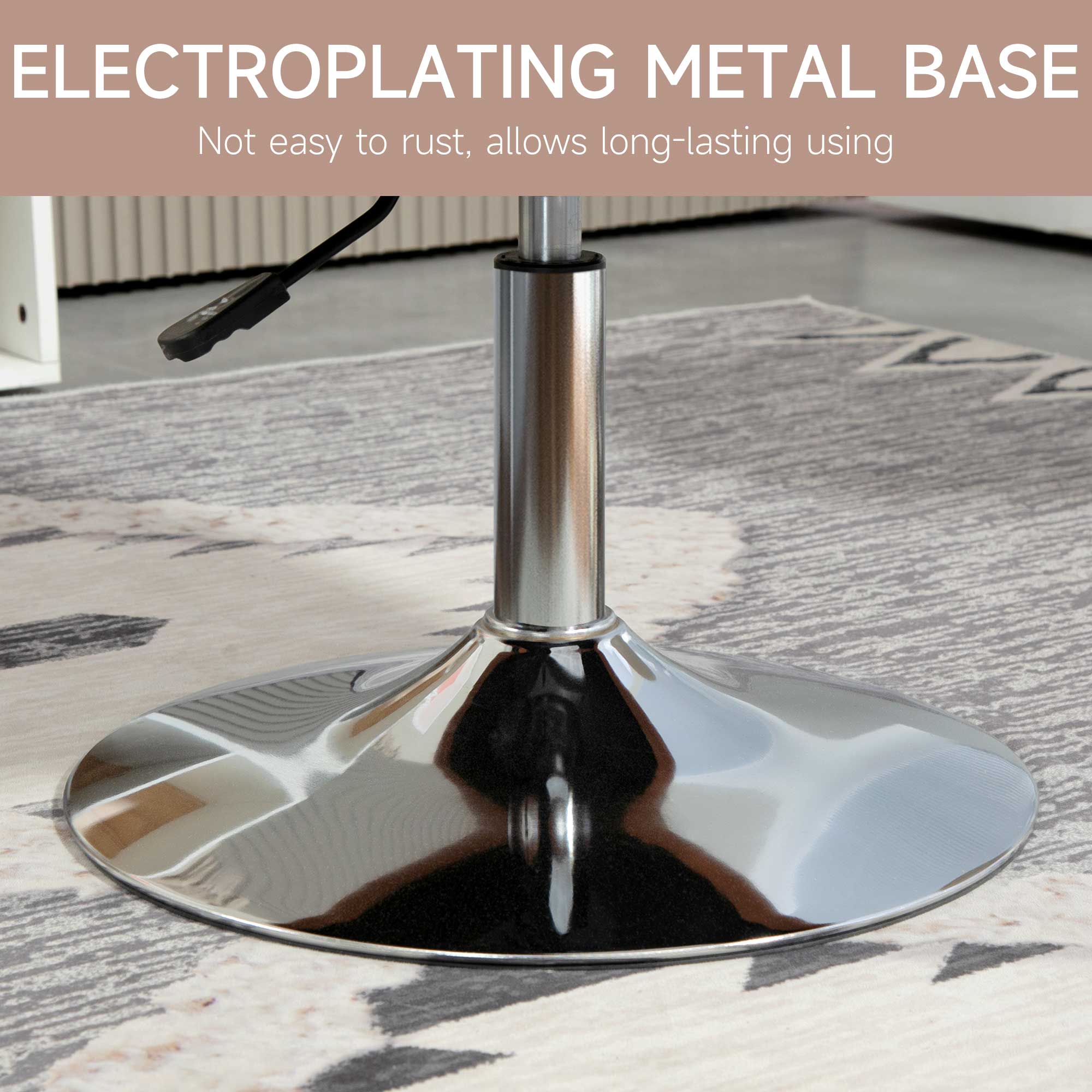 HOMCOM Swivel Accent Chair for Living Room Contemporary Vanity Armchair with Adjustable Height Thick Cushion Lumbar Support Armrest for Bedroom Office Brown