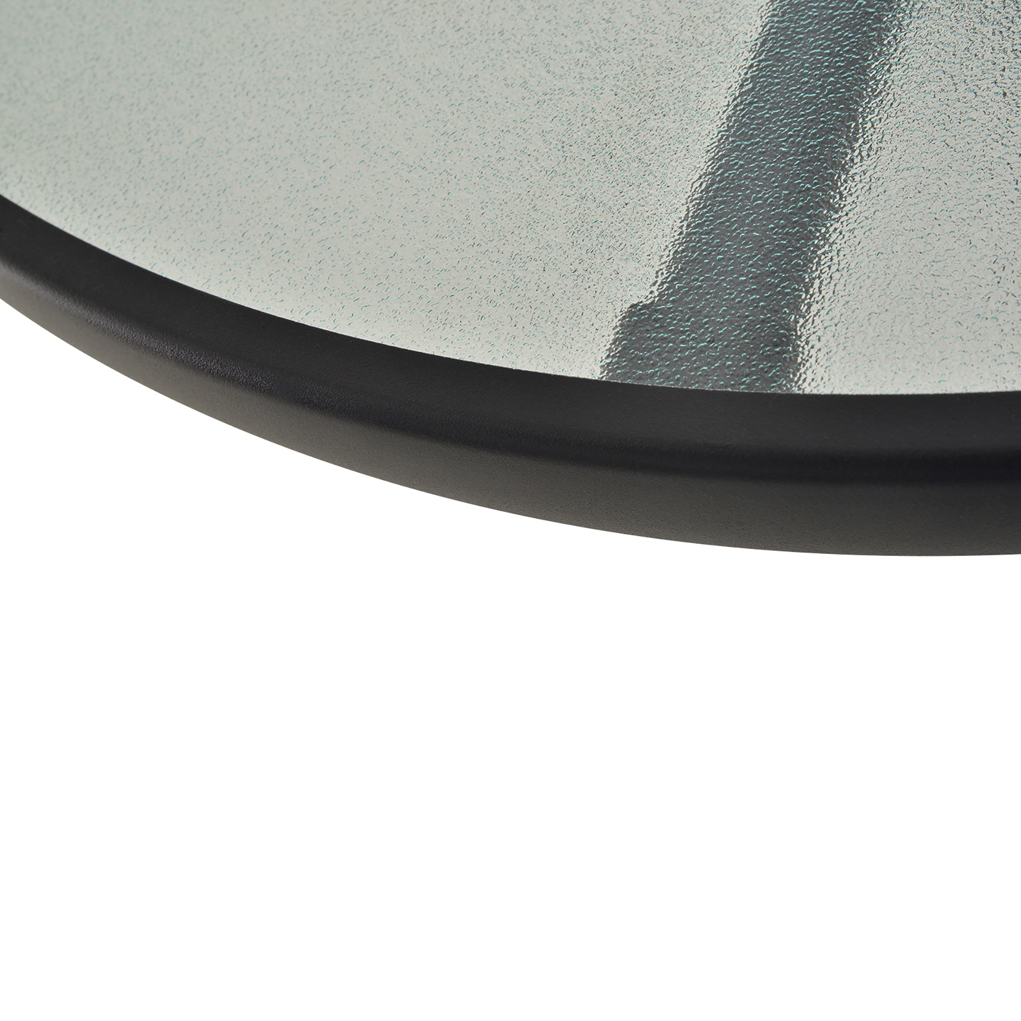 Kozy 80 cm Round Garden Dining Table with Parasol Hole for 4, Outdoor Coffee Bistro End Side Table with Tempered Glass Top and Steel Frame for Patio, Porch, Black