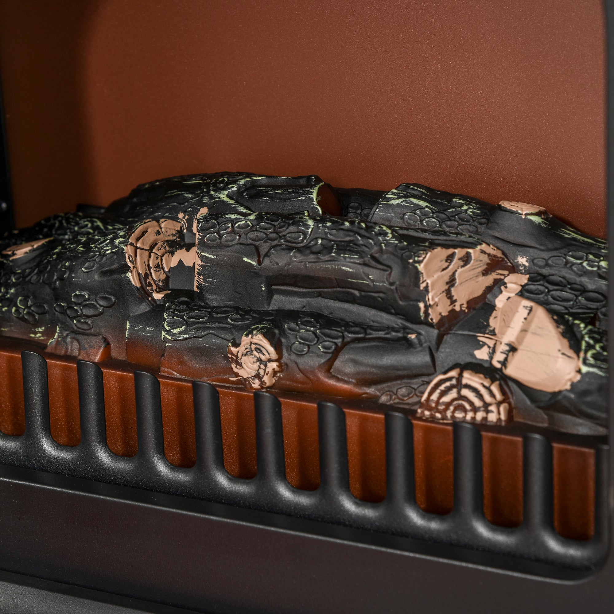 Kozy - Freestanding Electric Fireplace Indoor Heater Glass View Log Wood Burning Effect Flame Portable Fireplace Stove 950/1850W Black