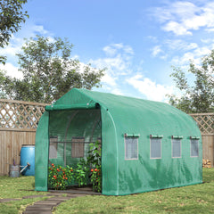 Kozy Polytunnel Greenhouse with Windows and Door, Walk in Greenhouse for Garden, Backyard (4 x 2 M)