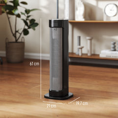 Kozy 2000W Ceramic Electric Heater with 3 Heat Settings, Timer - Black