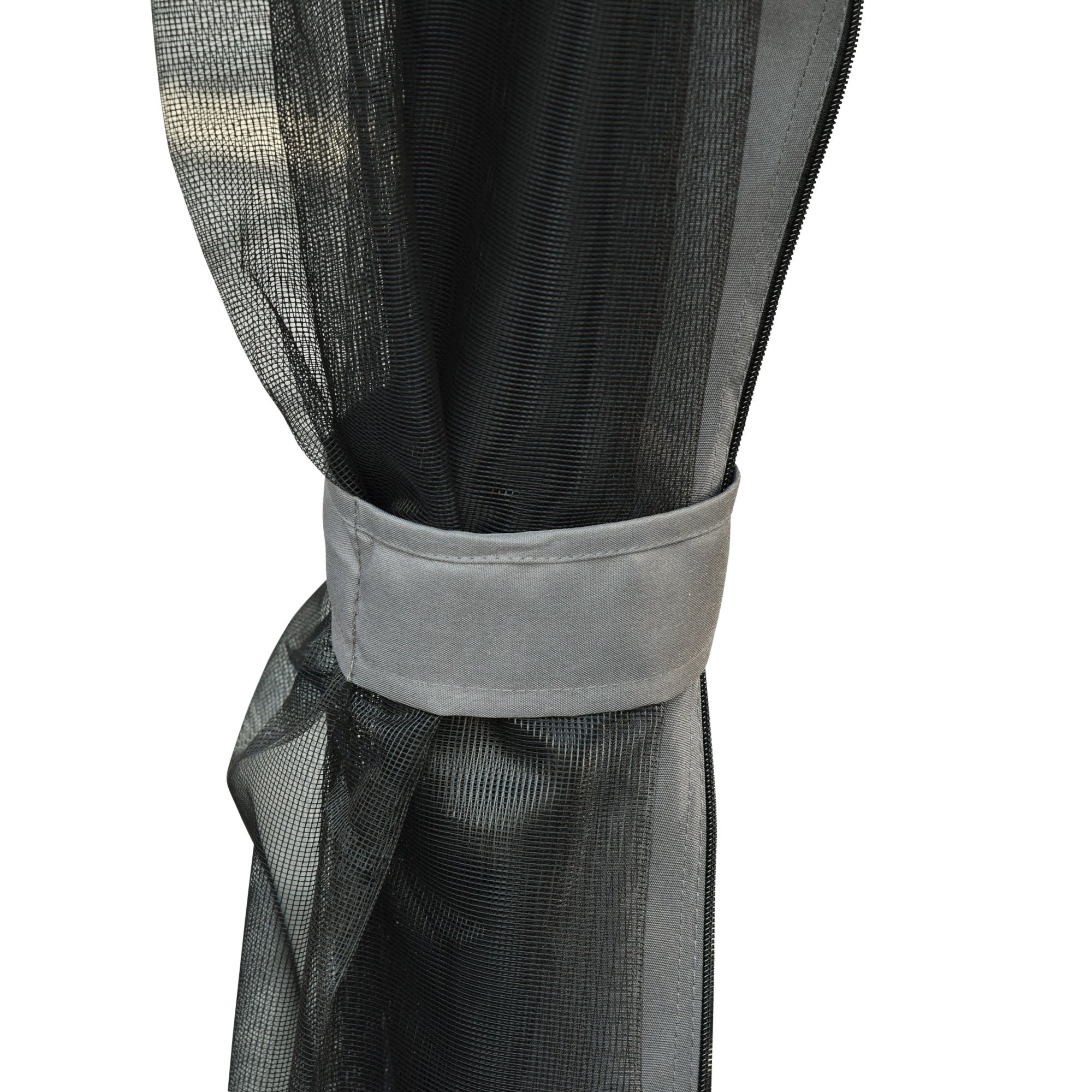 Kozy 3 Seater Swing Chair 3-in-1 Convertible Garden Swing Seat Bed Gazebo Patio Bench Outdoor with Double Tier Canopy, Cushioned Seat, Mesh Sidewalls, Grey