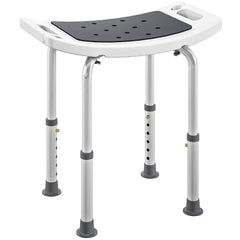 Kozy - Shower Chair, Adjustable Height Shower Stool with Aluminium Frame and Non-Slip Feet, Bathtub Stool Seat for Elderly Disabled Handicap, Grey