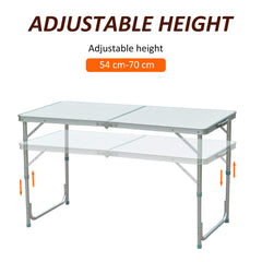 Outsunny Portable Outdoor Garden Aluminium Portable Folding Camping Picnic Party Field Kitchen BBQ Table