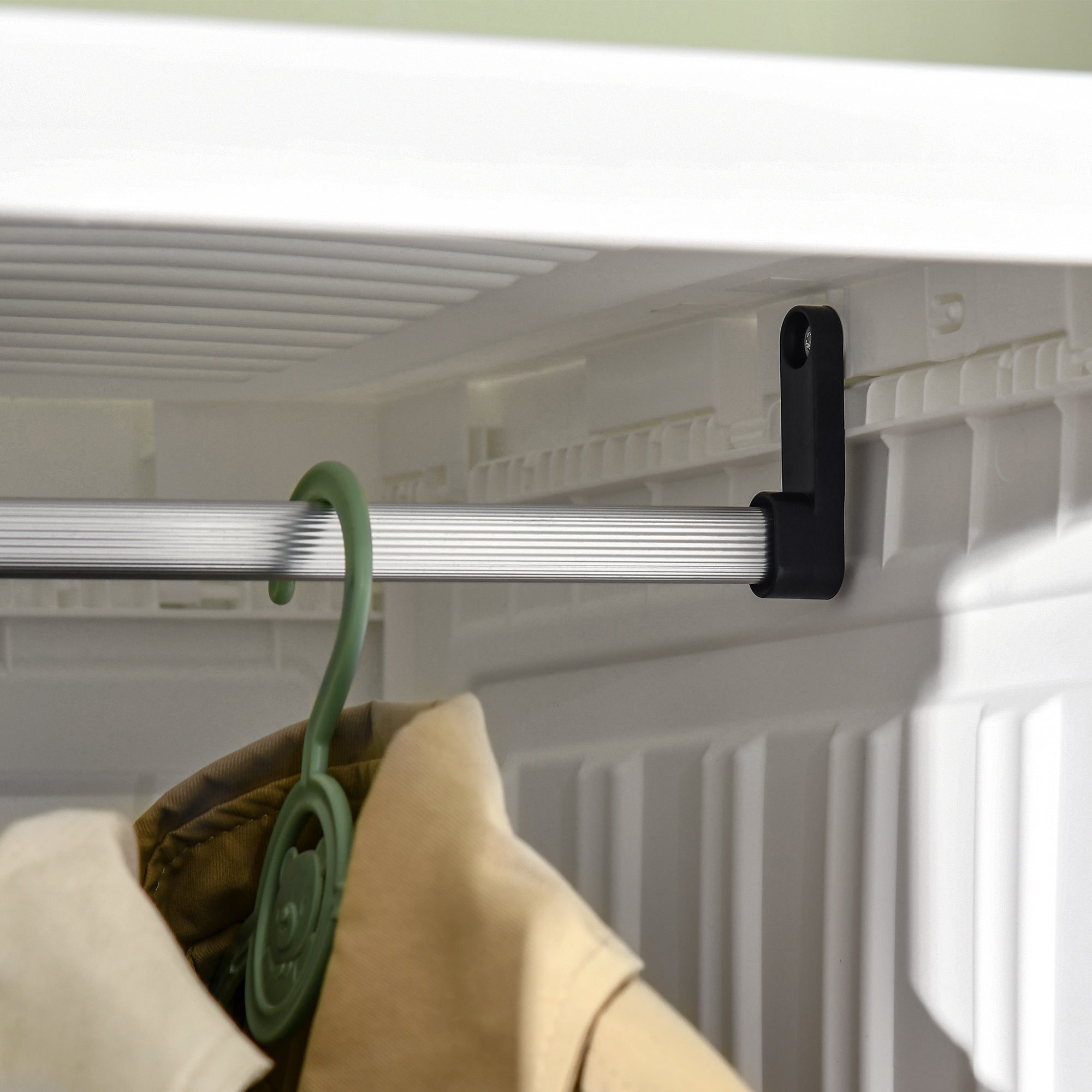 Kozy Portable Clothes Wardrobe for Bedroom, Foldable Clothes Organiser with Cube Storage, Hanging Rods, Magnet Doors, White